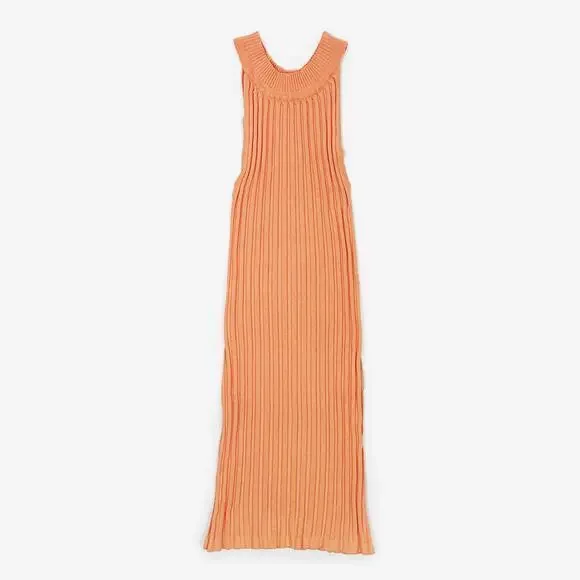 Superdown Milana Knit Mini Dress Size XS Orange Ribbed Bodycon Soft Girl Party - Picture 3 of 5